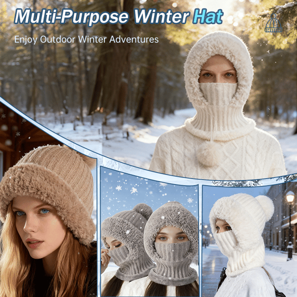 3 in 1 Multifunctional Knitted Hat-Mask, Neck Cover, Warm Hat