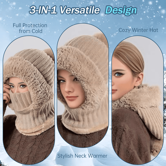 3 in 1 Multifunctional Knitted Hat-Mask, Neck Cover, Warm Hat
